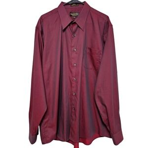 Roberto Villini Burgundy Dress Shirt 17.5 36/37 Satin Formal Prom Wedding
